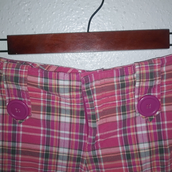 Rampage 9 Summer Pink Plaid Cotton Shorts - Picture 3 of 5